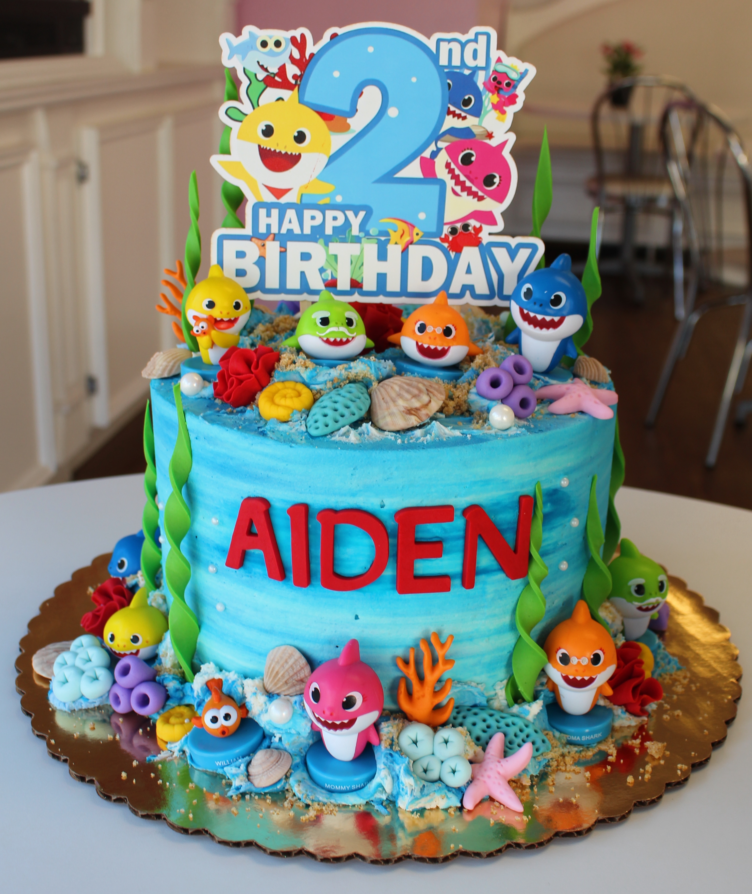 Baby Shark Underwater Themed Birthday cake