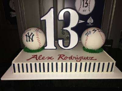 Alex Rodriguez NY Yankees Retirement Cake Closeup