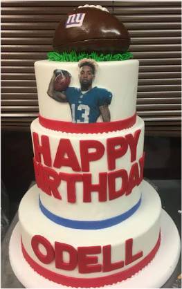Odell Beckham Jr NY Giants Three Tier Birthday Cake